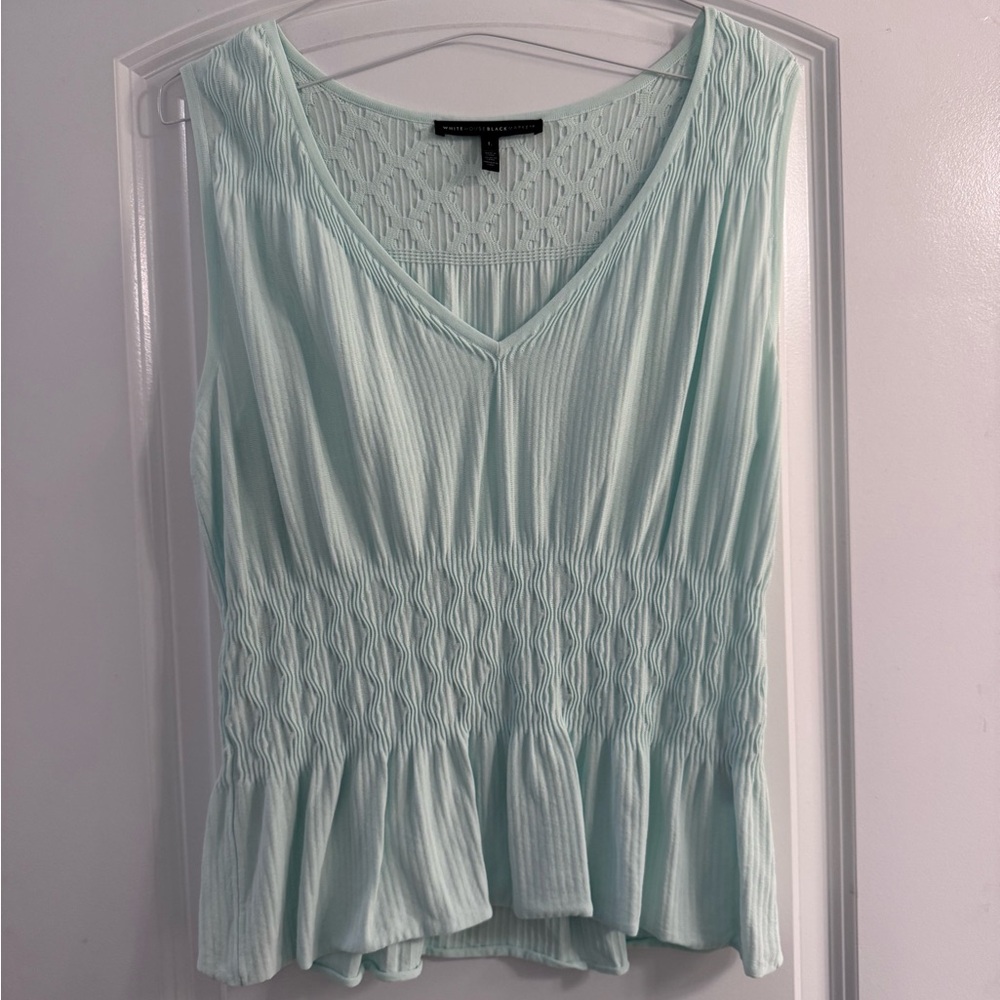 White House Black Market Mint Sleeveless Blouse